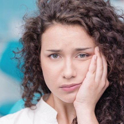 Patient receiving immediate, comfortable emergency dental care