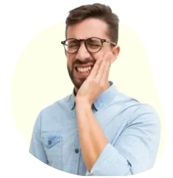 Man holding his mouth after a tooth was knocked out