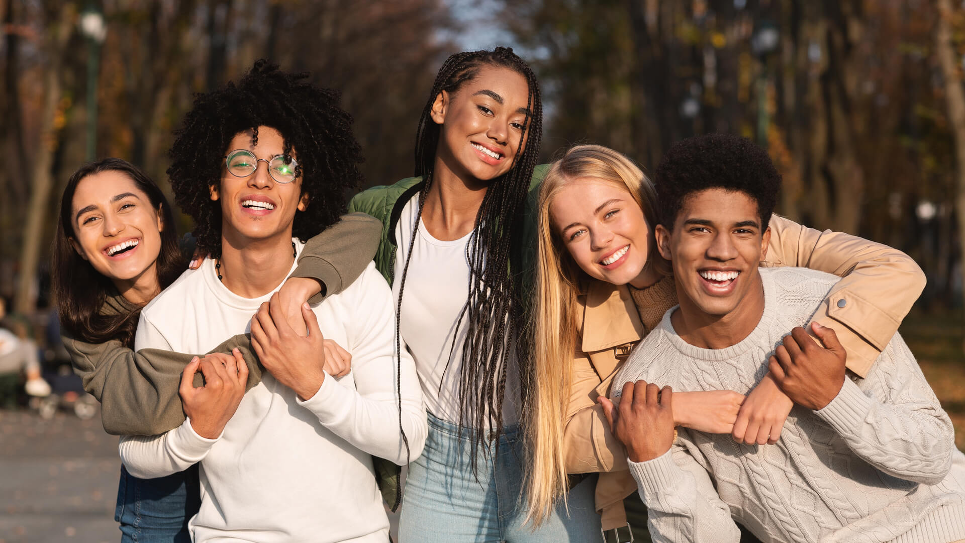 Group of smiling young adults