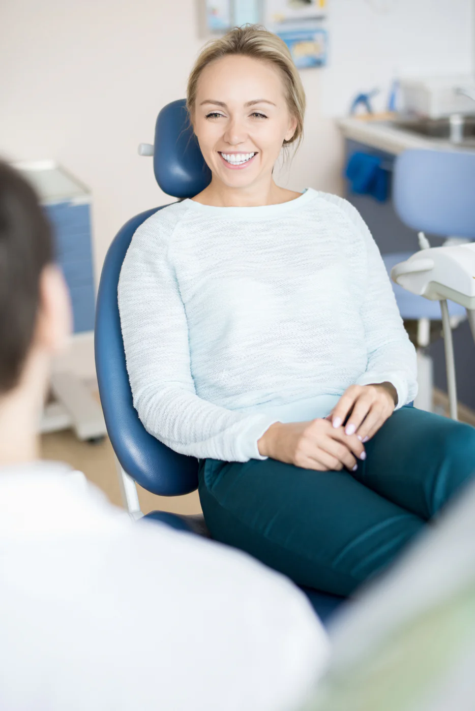Patient relaxed in the dental chair at Allard Station Dental